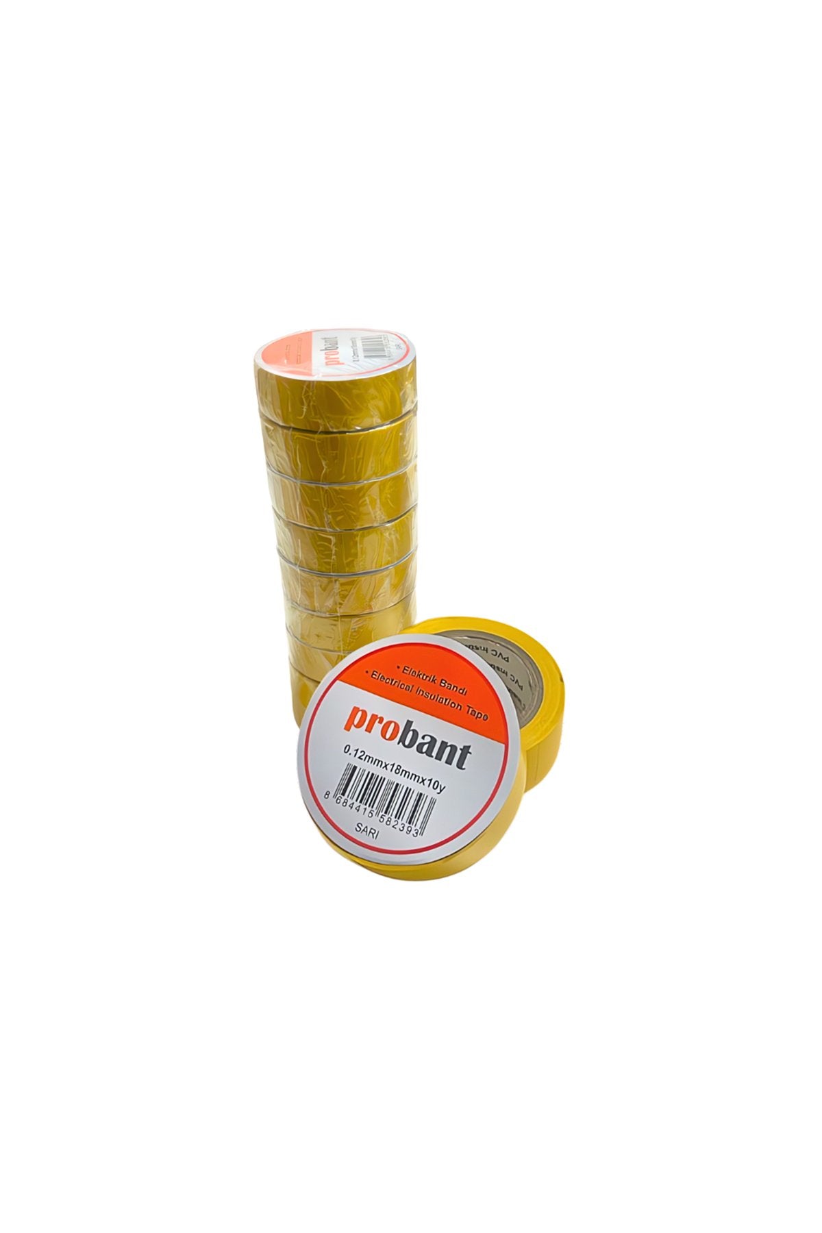 Sarı PVC Elektrik İzole Bant 18mm×9,1m