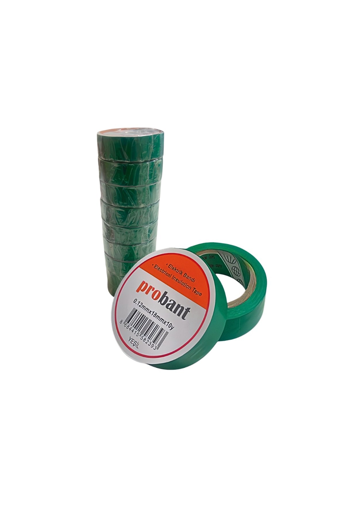 Yeşil PVC Elektrik İzole Bant 18mm×9,1m